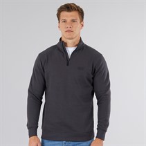 883 Police Mens Mossley 1/4 Zip Sweatshirt Dusty Grey