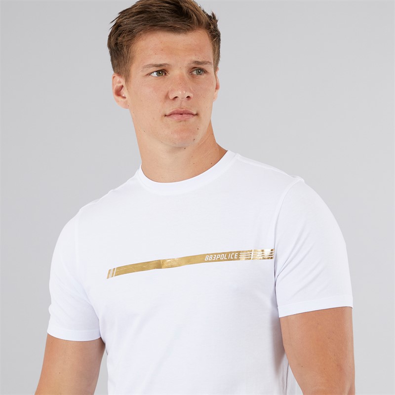 883 Police Mens Cobar T-Shirt White