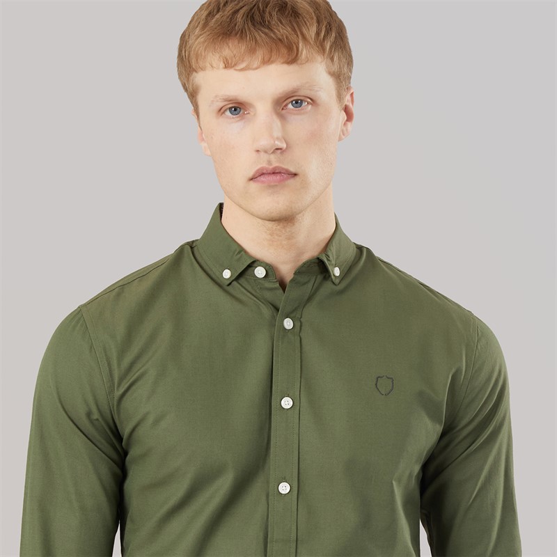 883 Police Mens Jaros Long Sleeve Shirt Khaki