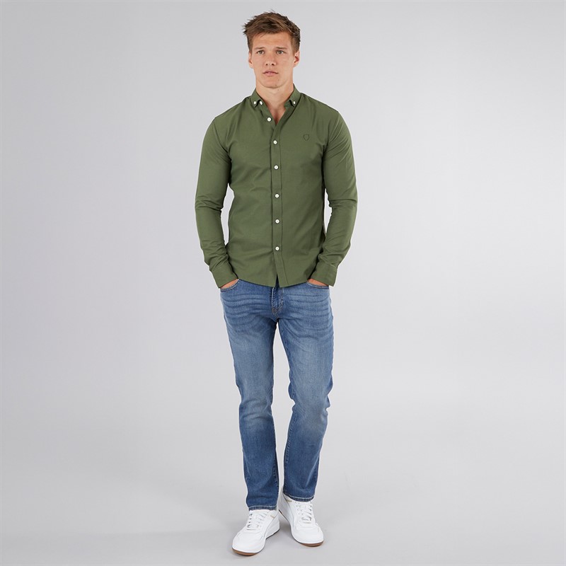 883 Police Mens Jaros Long Sleeve Shirt Khaki