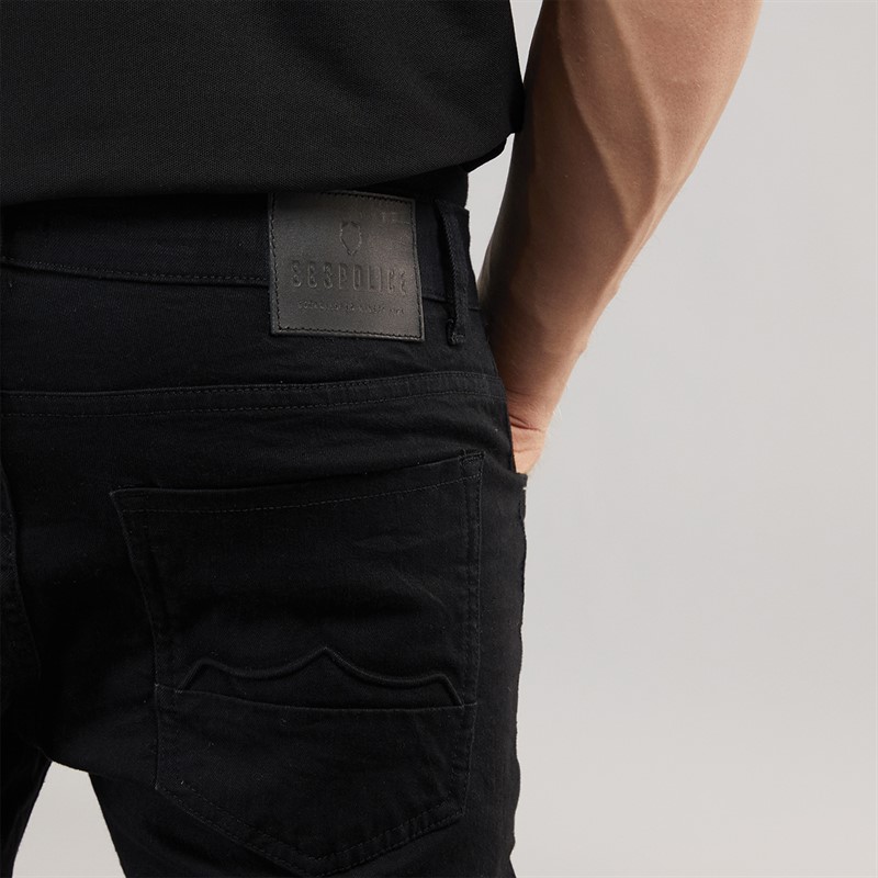 883 Police Mens Orta Regular Fit Jeans Clean Black