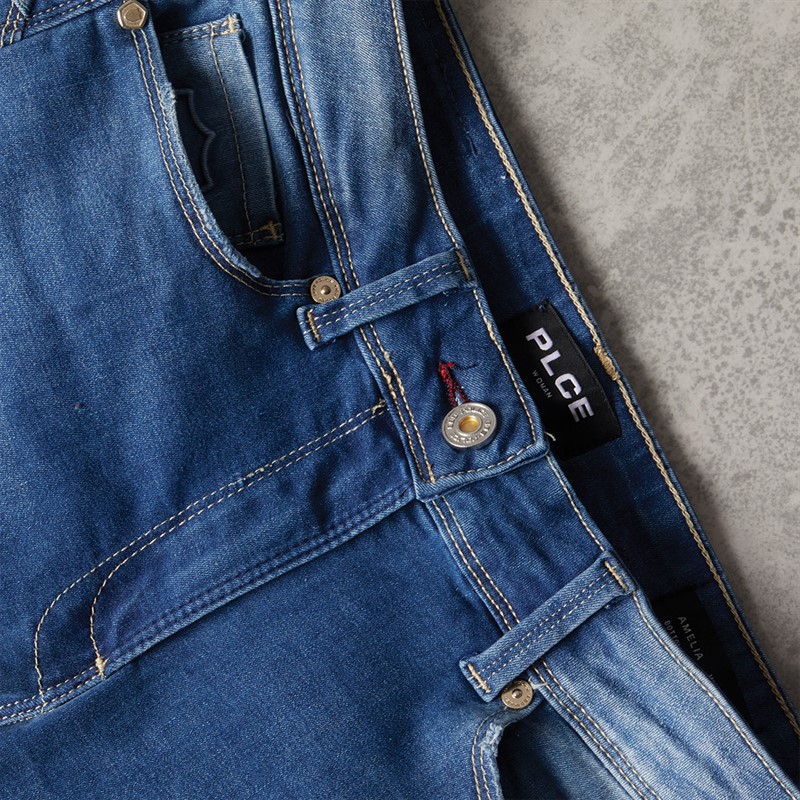 883 Police Womens Amelia Bottom Lift Jeans Blue