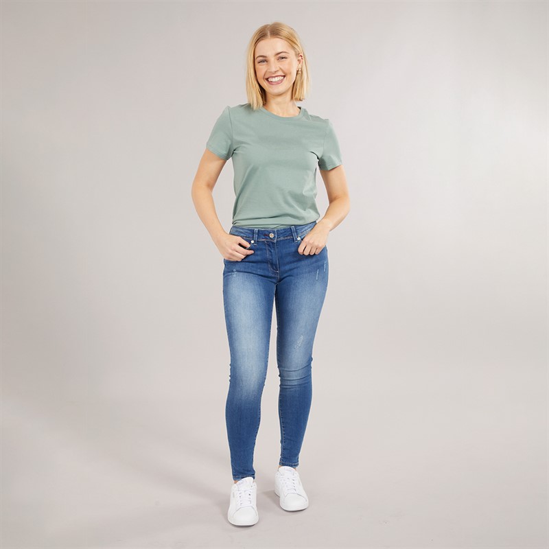 883 Police Womens Amelia Bottom Lift Jeans Blue