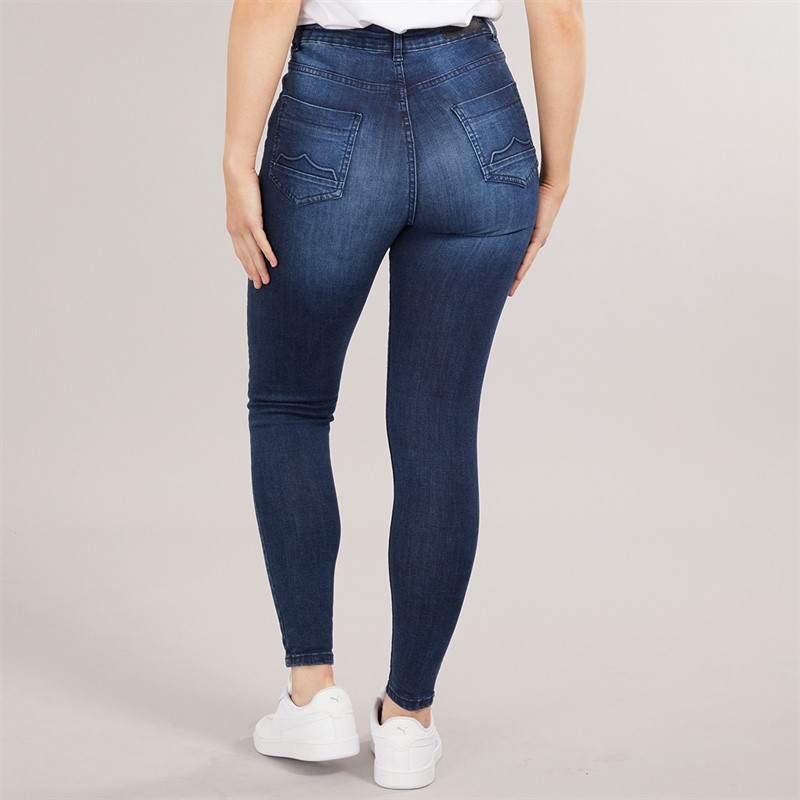 883 Police Womens Sophia High Waist Skinny Jeans Dark Blue
