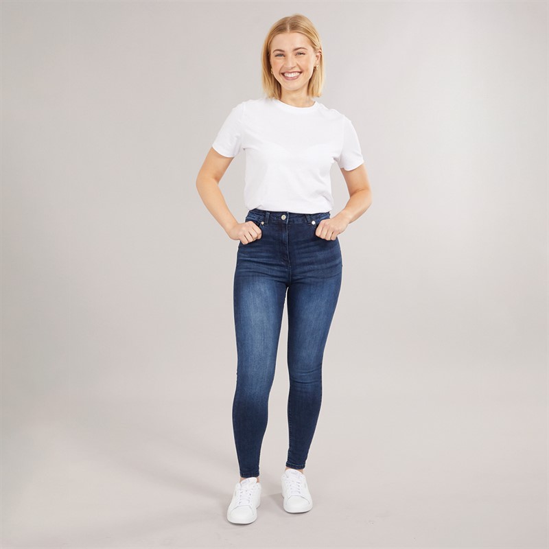 883 Police Womens Sophia High Waist Skinny Jeans Dark Blue