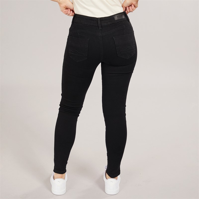 883 Police Womens Amelia Bottom Lift Jeans Black