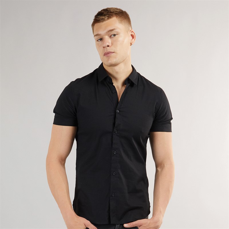 883 Police Mens Debo Short Sleeve Shirt Black