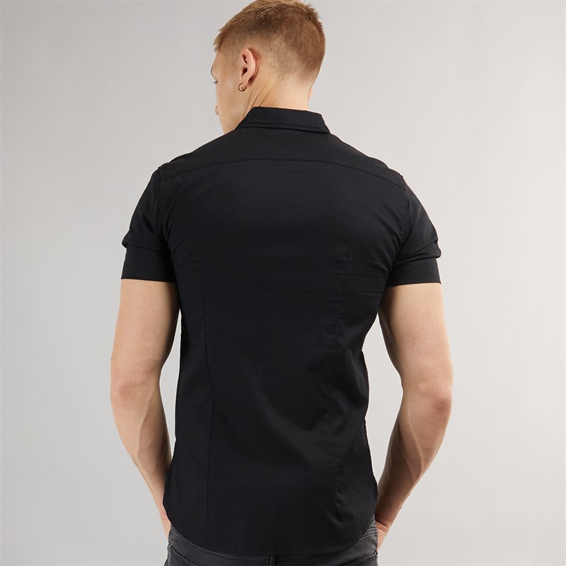 883 Police Mens Debo Short Sleeve Shirt Black
