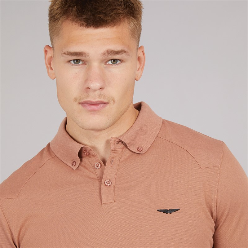 883 Police Mens Pesca Polo Shirt Rosewood Mist