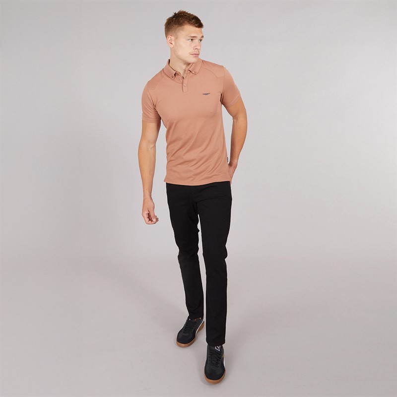 883 Police Mens Pesca Polo Shirt Rosewood Mist