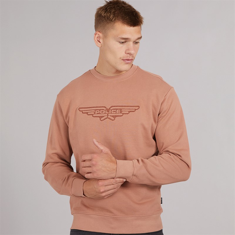 883 Police Mens Clique Sweatshirt Rosewood Mist