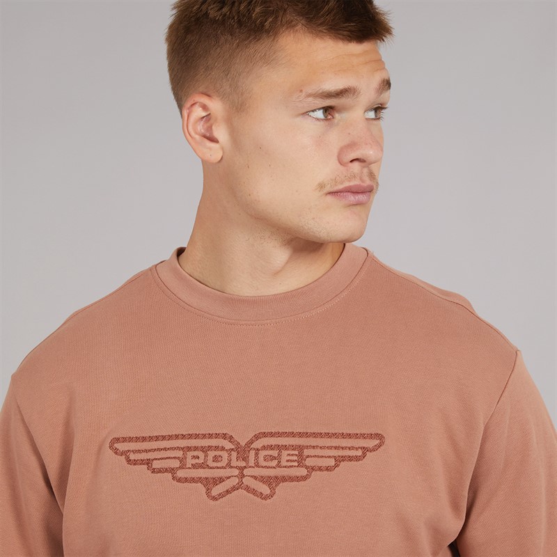 883 Police Mens Clique Sweatshirt Rosewood Mist
