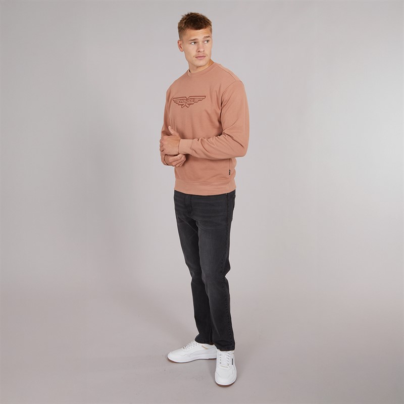 883 Police Mens Clique Sweatshirt Rosewood Mist