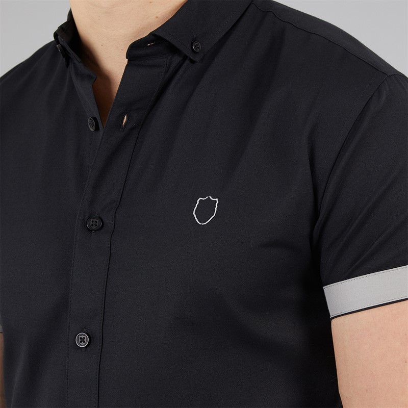 883 Police Mens Machar Short Sleeve Shirt Black