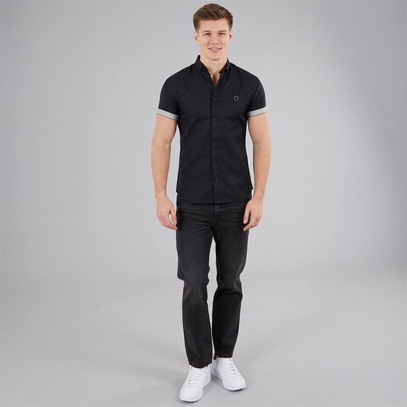 883 Police Mens Machar Short Sleeve Shirt Black