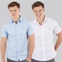 883 Police Mens Dobbelt Two Pack Short Sleeve Shirts Sky/White
