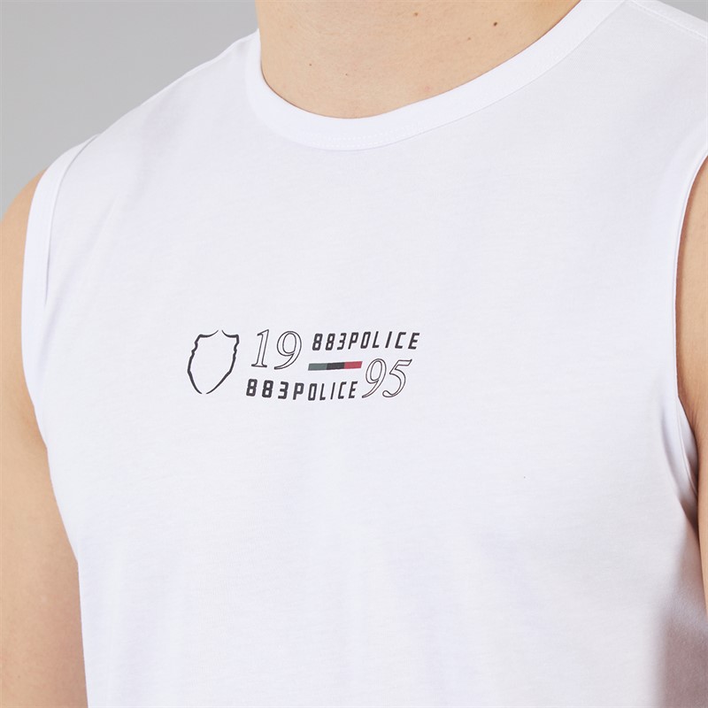 883 Police Mens Offida Vest White