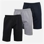 883 Police Mens Kolme Three Pack Shorts Black/Marl Grey/Navy