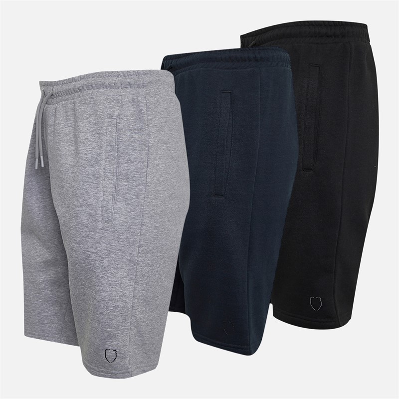 883 Police Mens Kolme Three Pack Shorts Black/Marl Grey/Navy