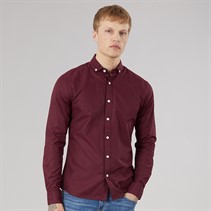 883 Police Mens Jaros Long Sleeve Shirt Royal Maroon