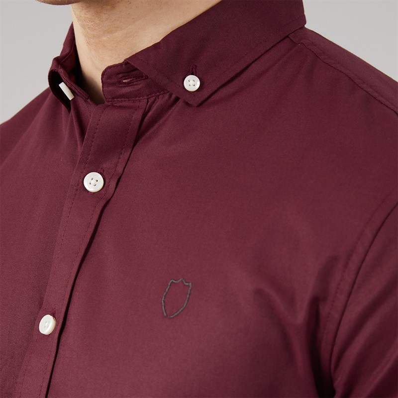 883 Police Mens Jaros Long Sleeve Shirt Royal Maroon
