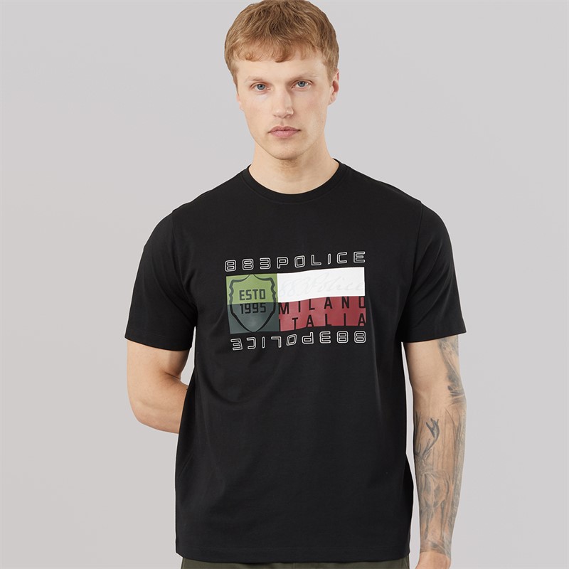 883 Police Mens Fontena T-Shirt Black