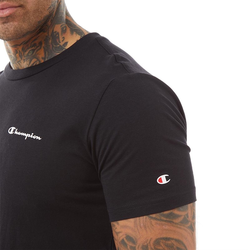 Champion Mens Classic Crew Neck T-Shirt Black