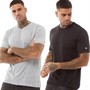 Champion Mens Two Pack Crew Neck T-Shirts Grey/Black