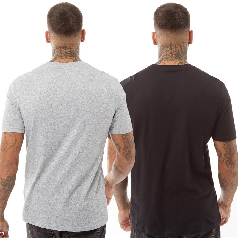 Champion Mens Two Pack Crew Neck T-Shirts Grey/Black