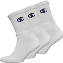 Champion Mens Three Pack Crew Socks White/White/White