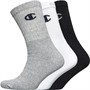 Champion Mens Three Pack Crew Socks Grey/White/Black