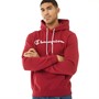 Champion Mens Script Logo Hoodie Red