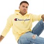 Champion Mens Rochester Script Logo Hoodie Yellow