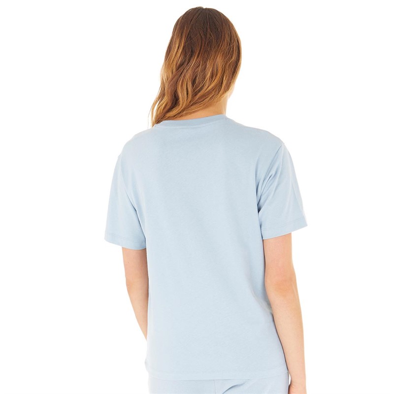 Champion Womens Rochester Script Logo Crew Neck T-Shirt Blue