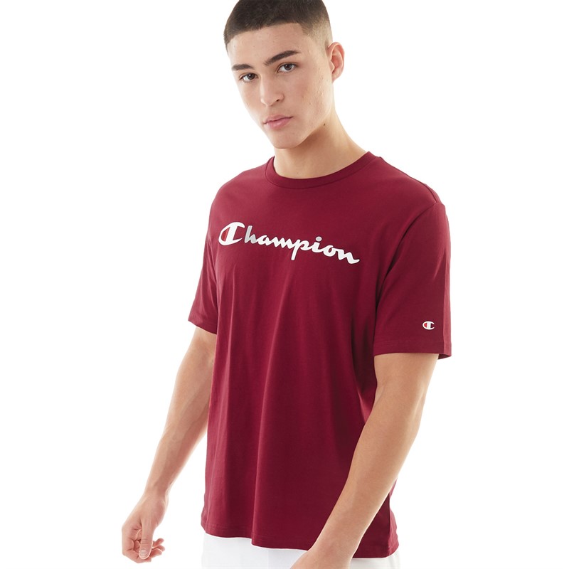 Champion Mens American Classics Crew Neck T-Shirt Red