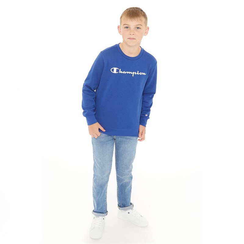 Champion Boys American Classics Crew Neck Sweatshirt Blue