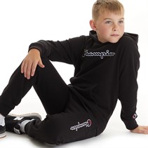 Champion Boys Rochester Script Logo Hoodie Black