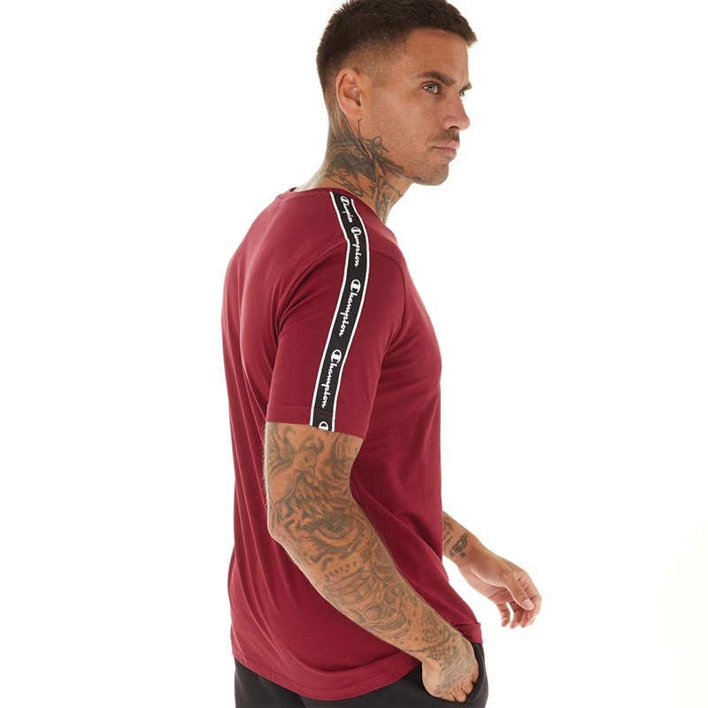 Champion Mens American Tape Crew Neck T-Shirt Red