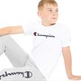 Champion Boys Rochester Script Logo Crew Neck T-Shirt White
