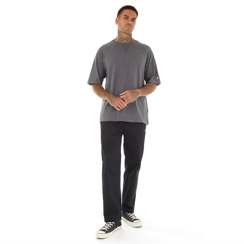 Champion Mens Reverse Weave Crew Neck T-Shirt Grey