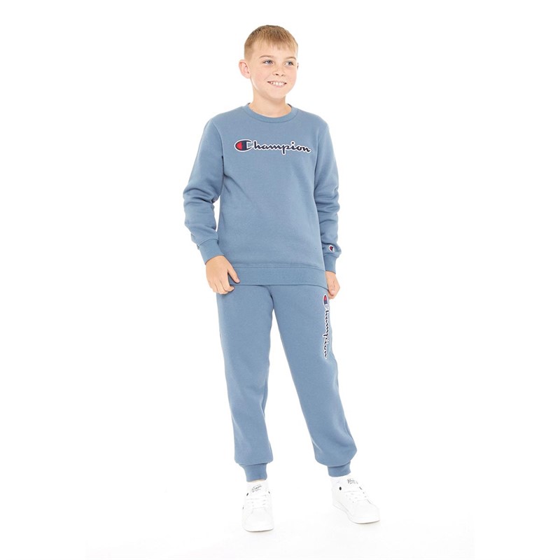 Champion Boys Rochester Script Logo Cuffed Pants Blue