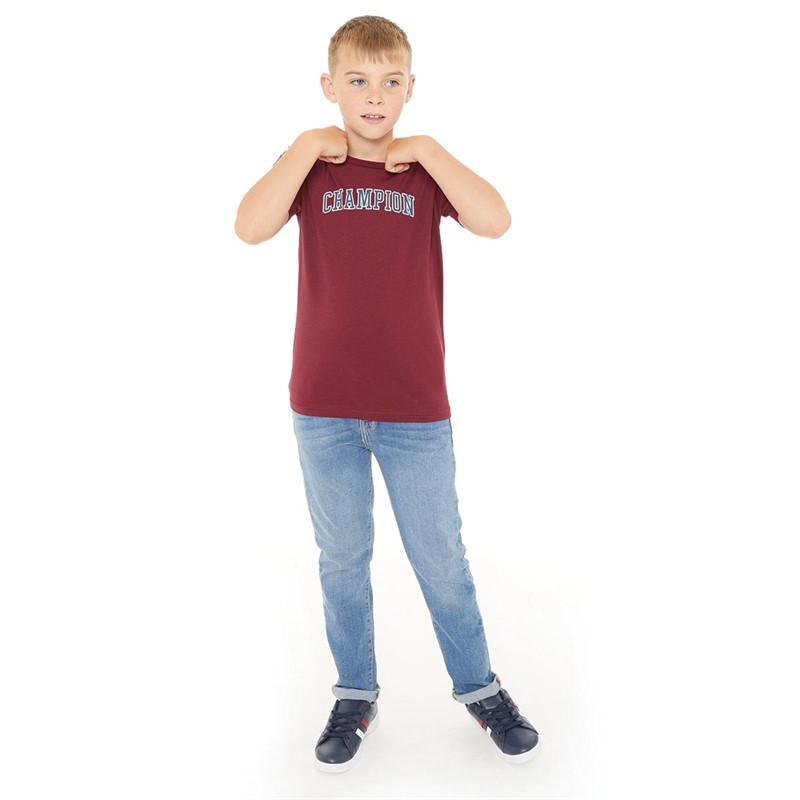 Champion Boys Rochester Bookstore Logo Crew Neck T-Shirt Red