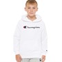 Champion Boys Rochester Script Logo Hoodie White