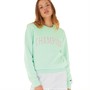 Champion Womens Rochester Script Logo Crew Neck Sweatshirt Green