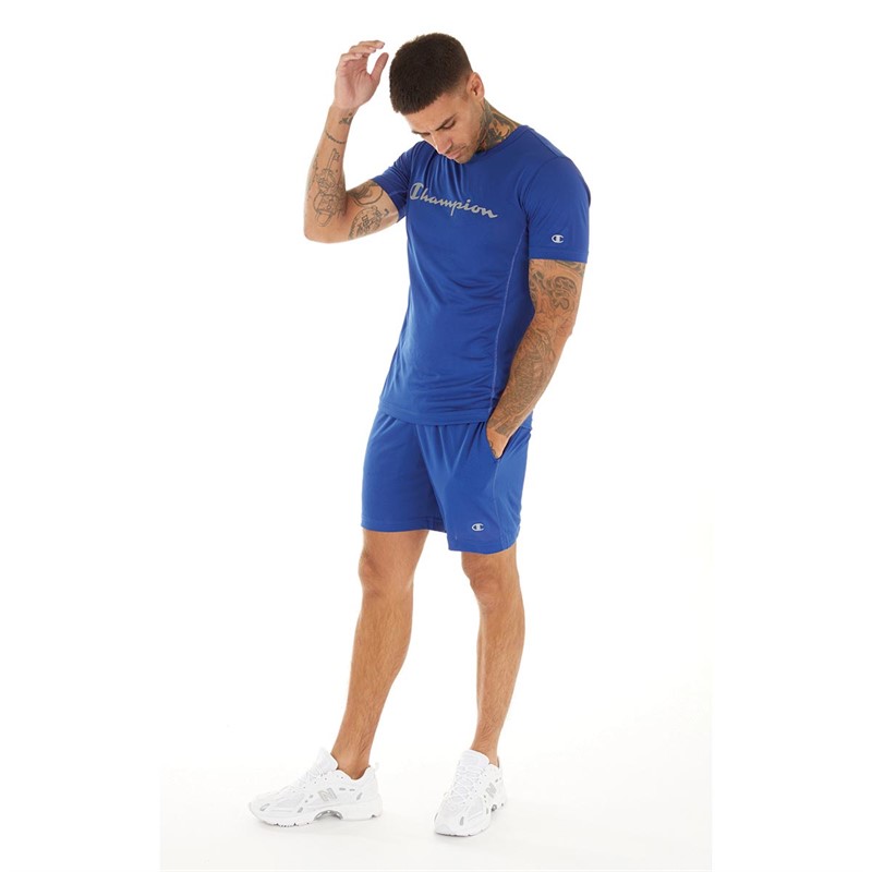 Champion Mens Sport Poly Training Top Blue