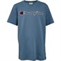 Champion Boys Rochester Script Logo Crew Neck T-Shirt Blue