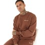 Champion Mens Rochester Small Logo Crew Neck Sweatshirt Brown