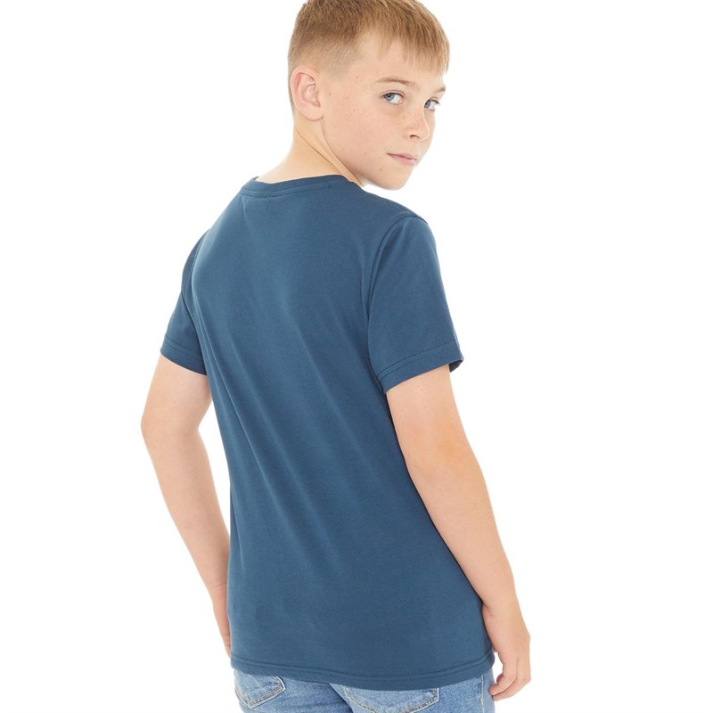 Champion Boys Rochester Bookstore Logo Crew Neck T-Shirt Blue