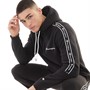 Champion Mens American Tape 1/4 Zip Hoodie Black