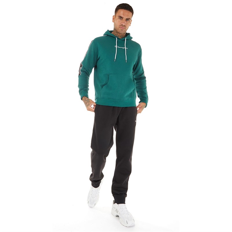 Champion Mens American Tape Hoodie Green